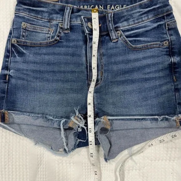 American Eagle Outfitters Distressed Blue Jean Shorts - Picture 3 of 5